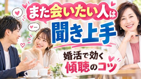 また会いたい人は話し上手より「聞き上手」だった！婚活で効く聞き上手💛